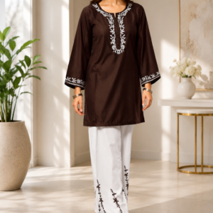Elegant Embroidered Cotton Suit
