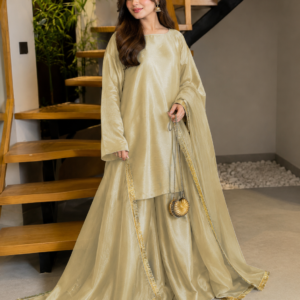 Elegant China Silk Sharara Dress