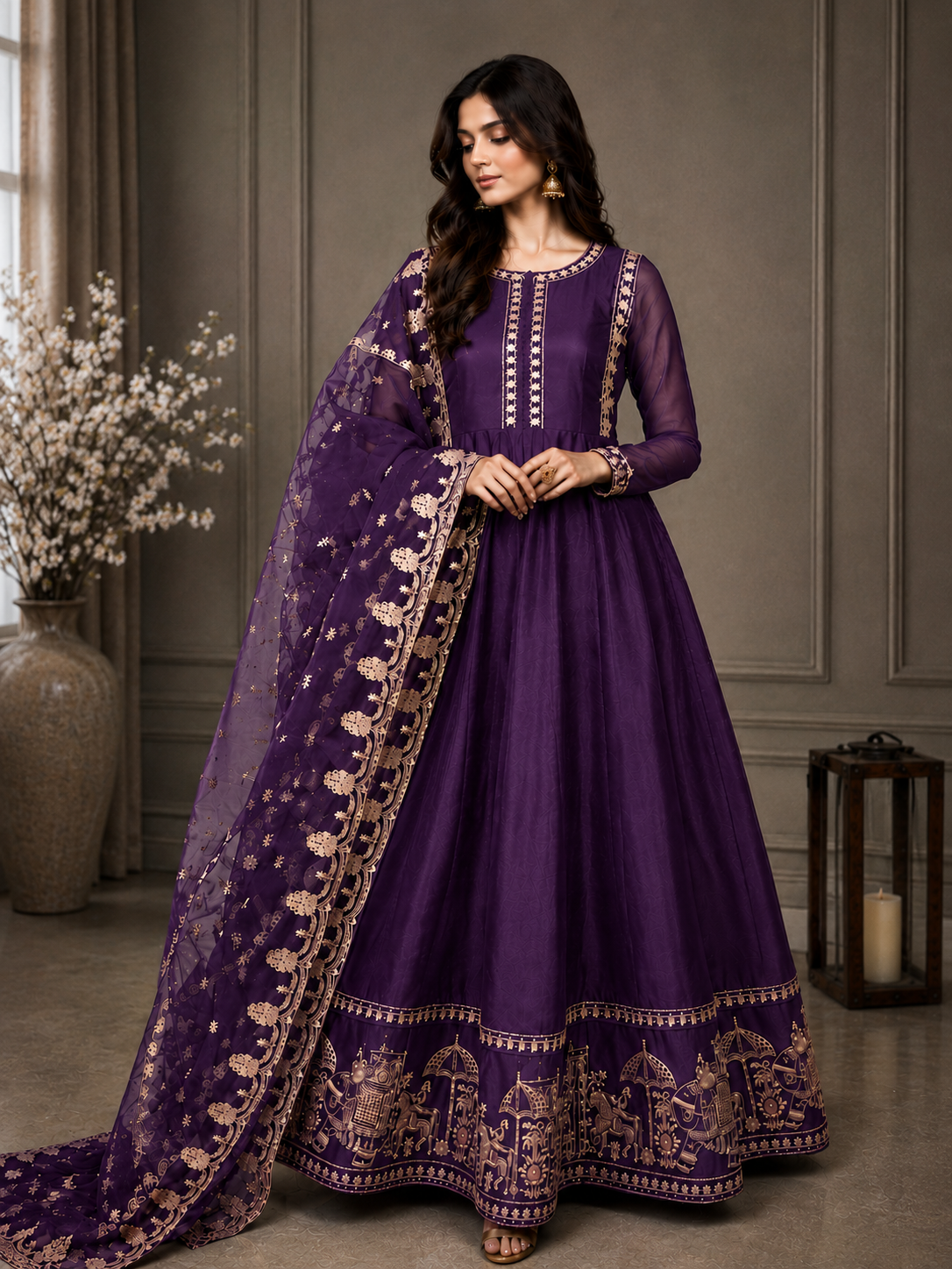 Embroidered Anarkali Suit - Image 4