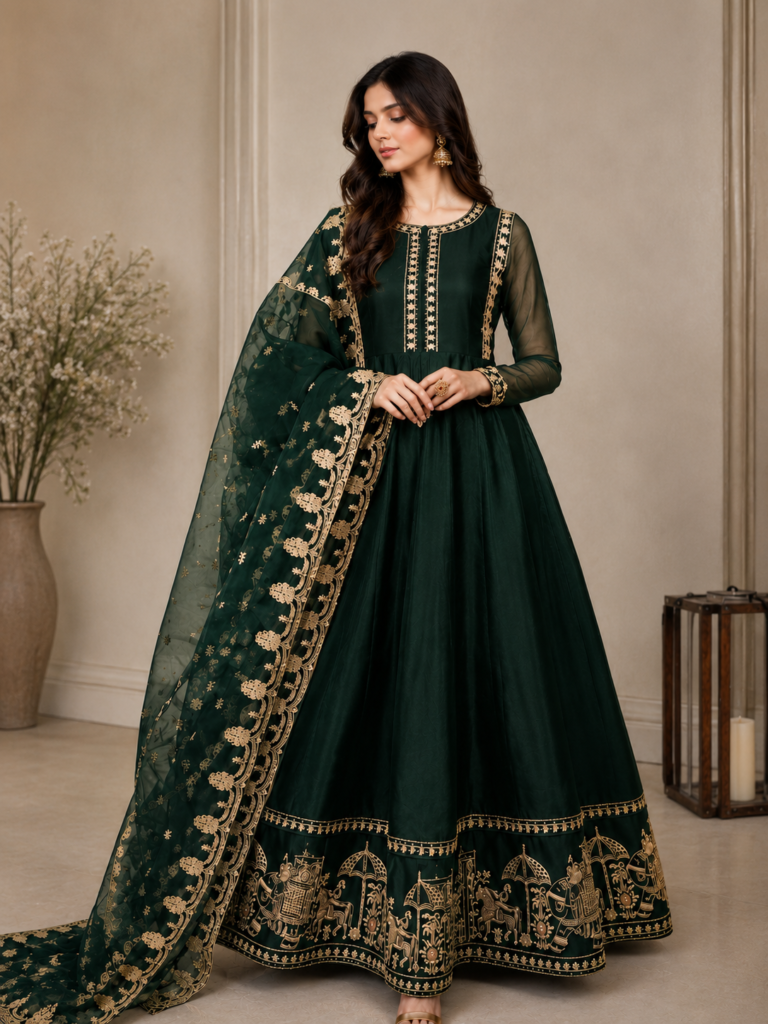 Embroidered Anarkali Suit