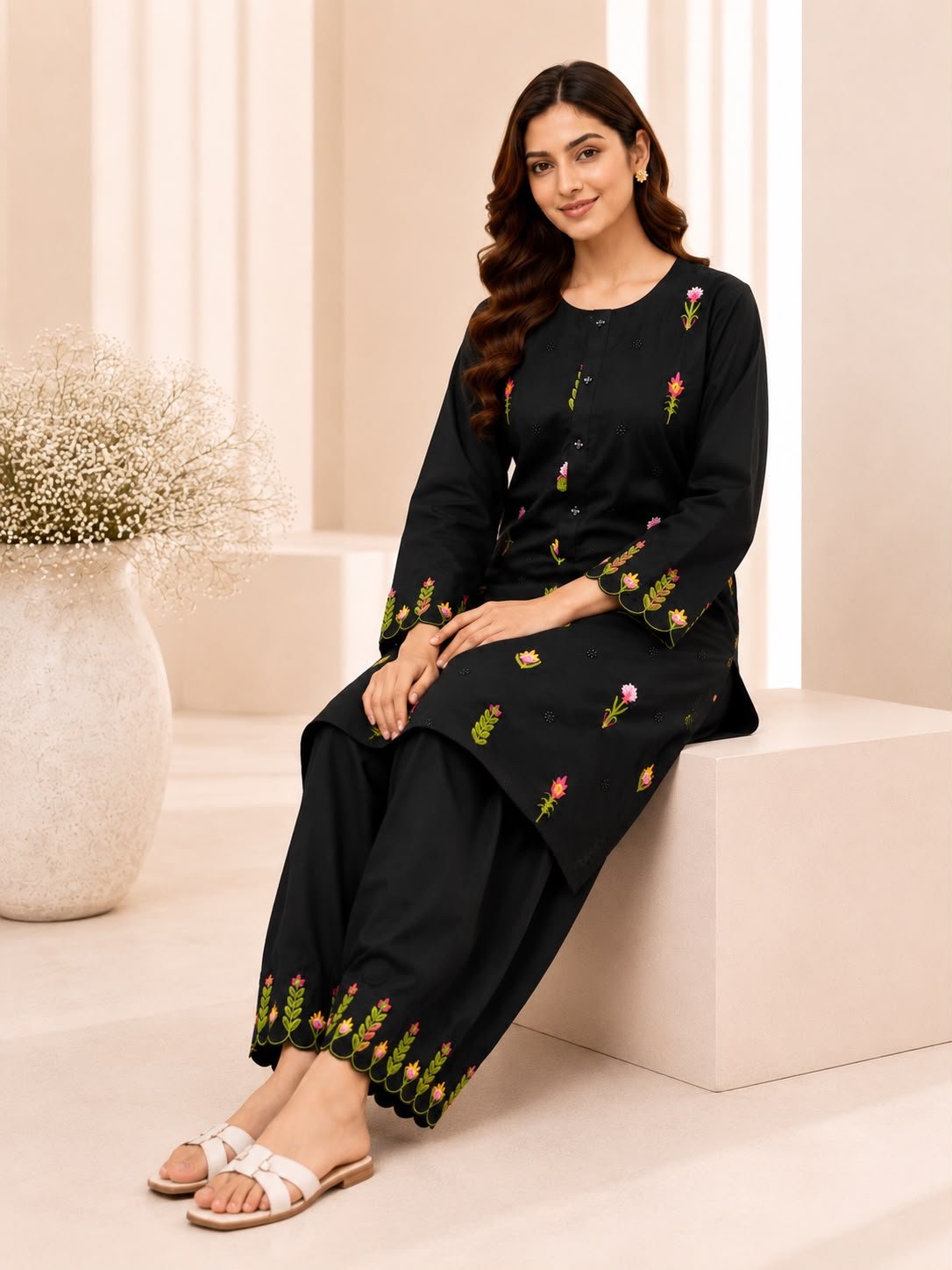 Roselle Bloom Embroidered Suit - Image 4