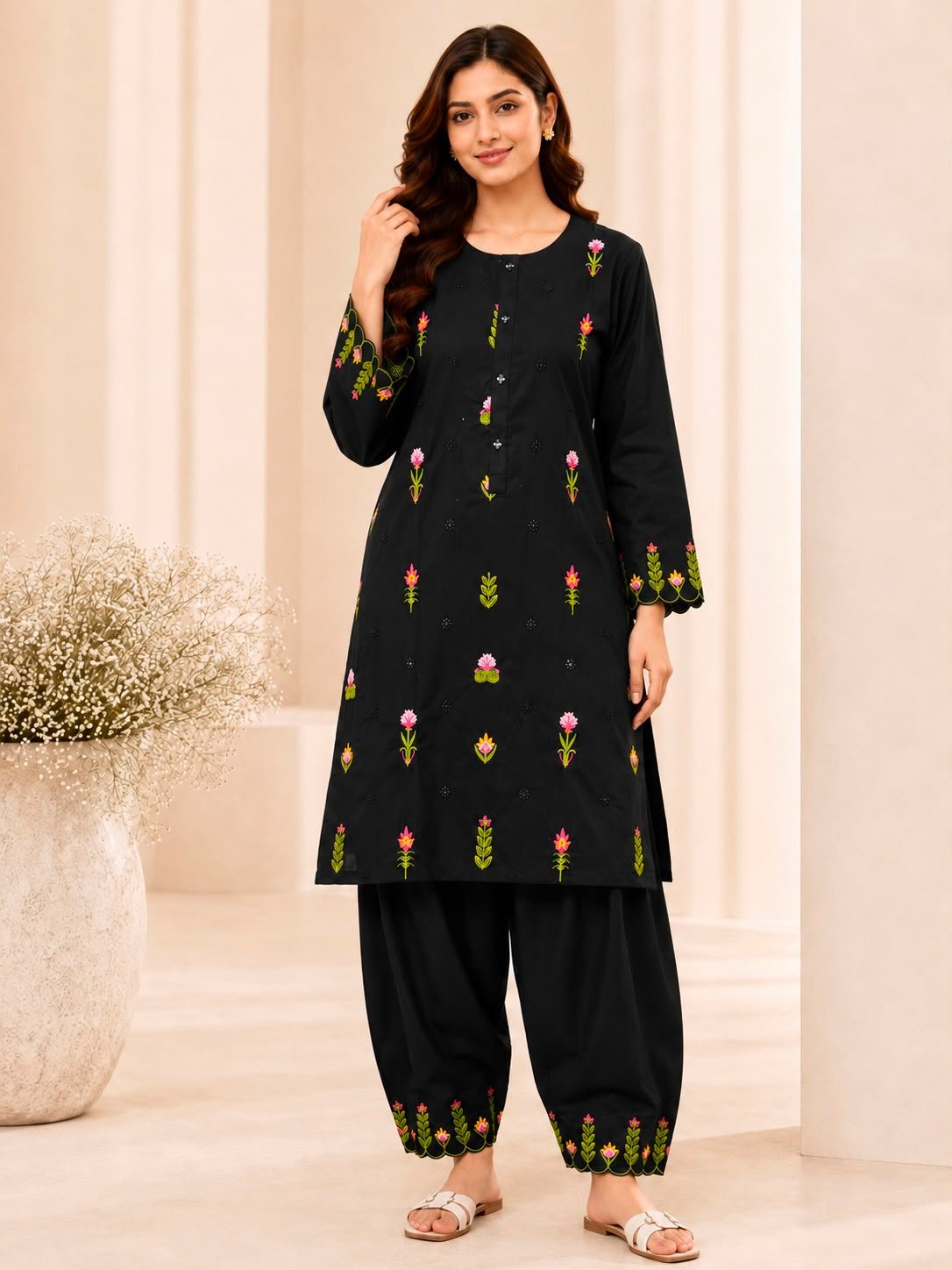 Roselle Bloom Embroidered Suit - Image 3
