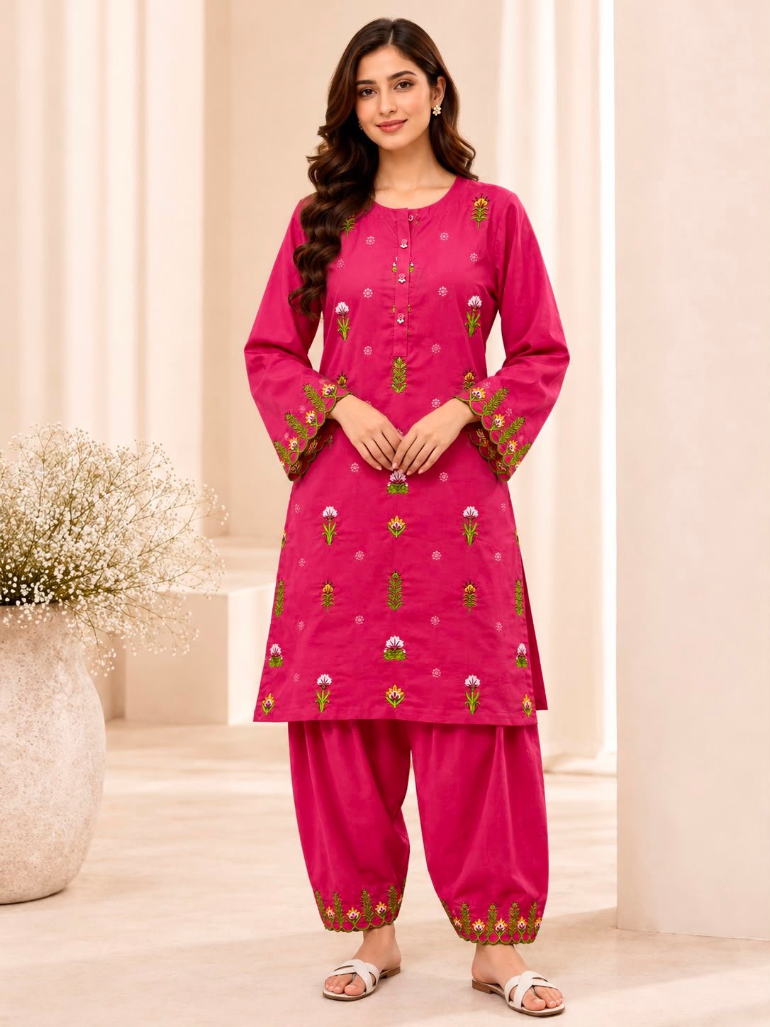Roselle Bloom Embroidered Suit