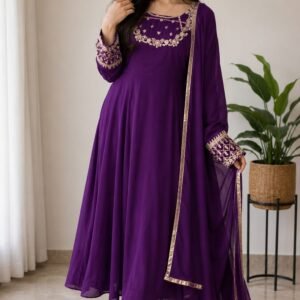 Embroidered Chiffon Maxi 3-Piece Suit