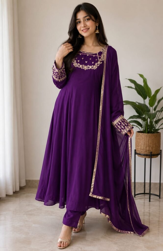 Embroidered Chiffon Maxi 3-Piece Suit