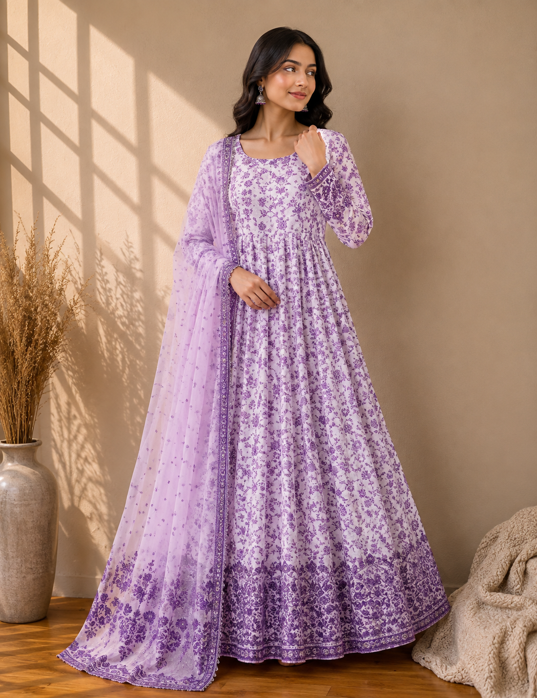 Digital Printed Bana Dora Maxi 3-Piece Suit with Monar Dupatta - Image 4