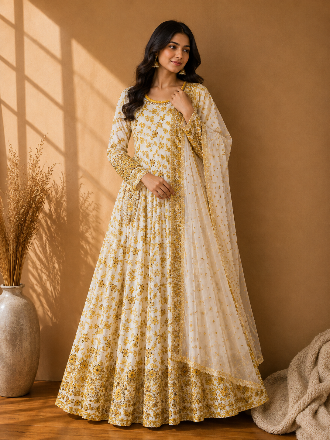 Digital Printed Bana Dora Maxi 3-Piece Suit with Monar Dupatta - Image 3