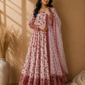 Digital Printed Bana Dora Maxi 3-Piece Suit with Monar Dupatta