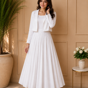 Elegant White Cotton Maxi