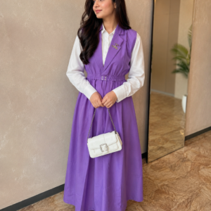Elegant Noir Double Coat Style Maxi Set