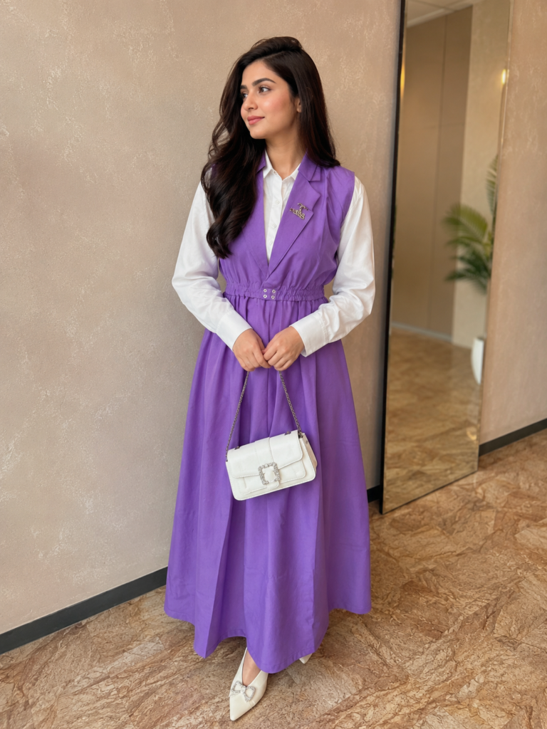 Elegant Noir Double Coat Style Maxi Set