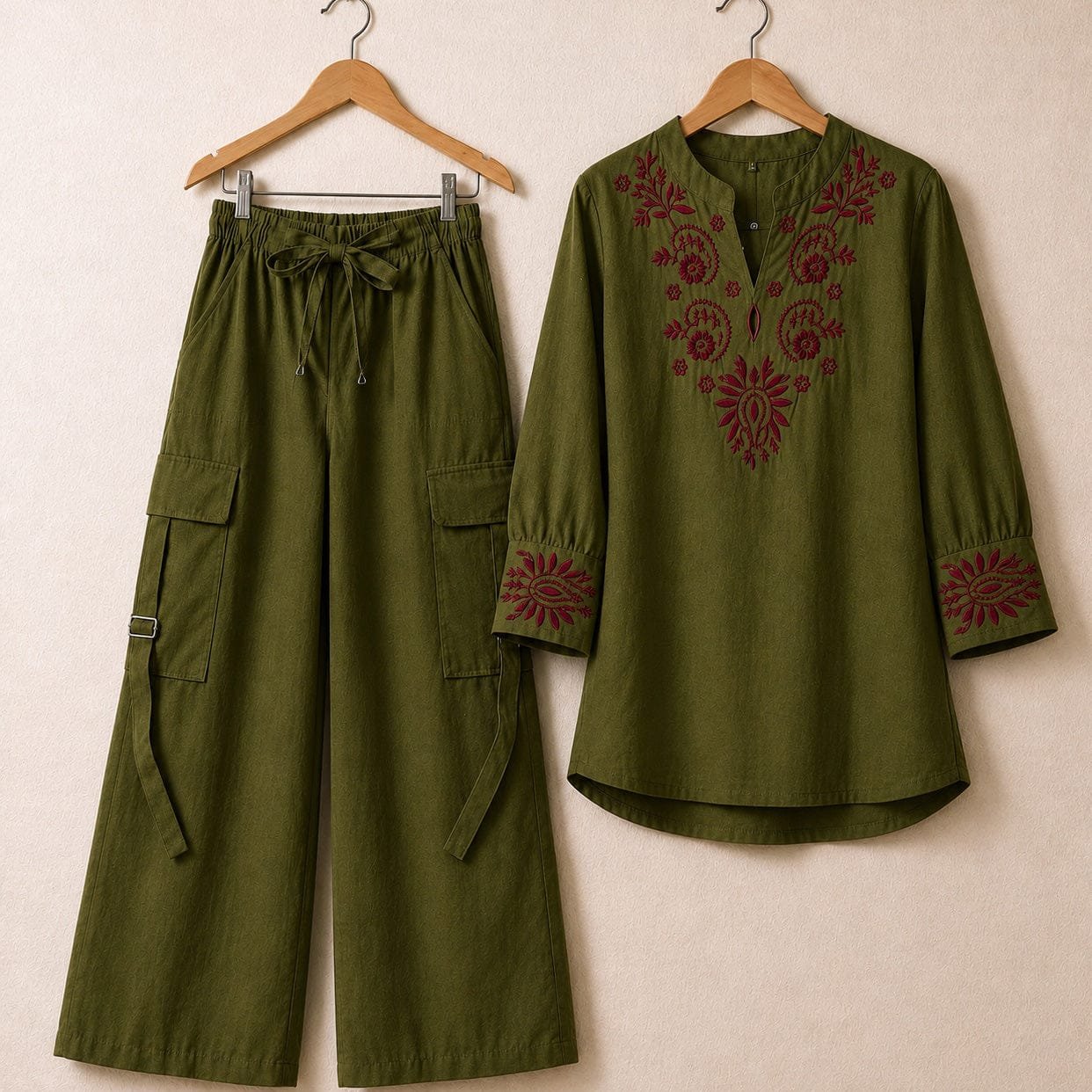 Embroidered Cotton Co-Ord Set - Image 10