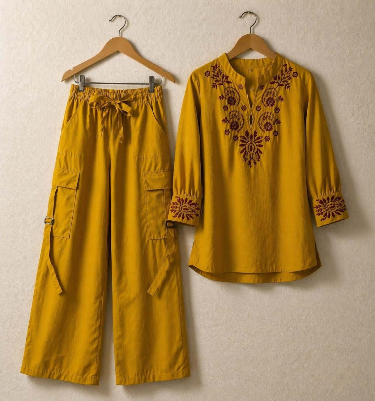 Embroidered Cotton Co-Ord Set - Image 6